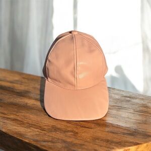Stylish Pale Pink Faux Leather Cap